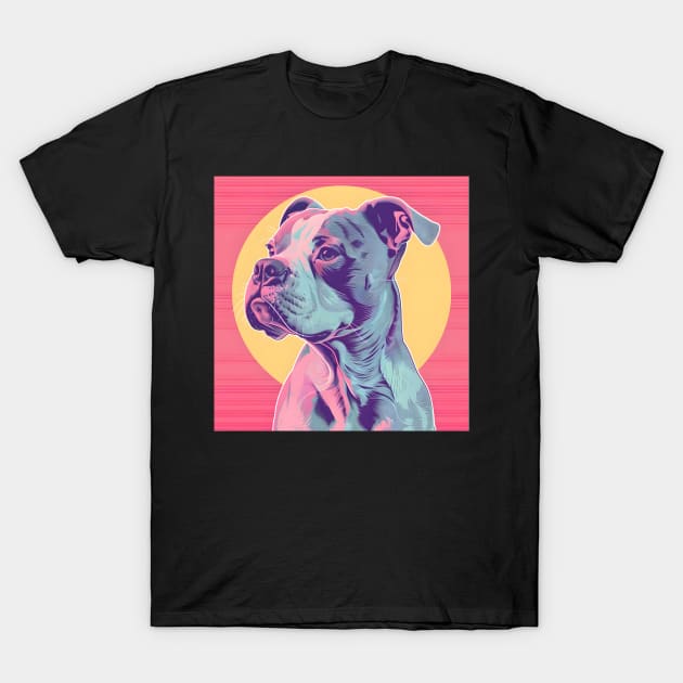 Retro American Staffordshire Terrier: Pastel Pup Revival T-Shirt by NatashaCuteShop